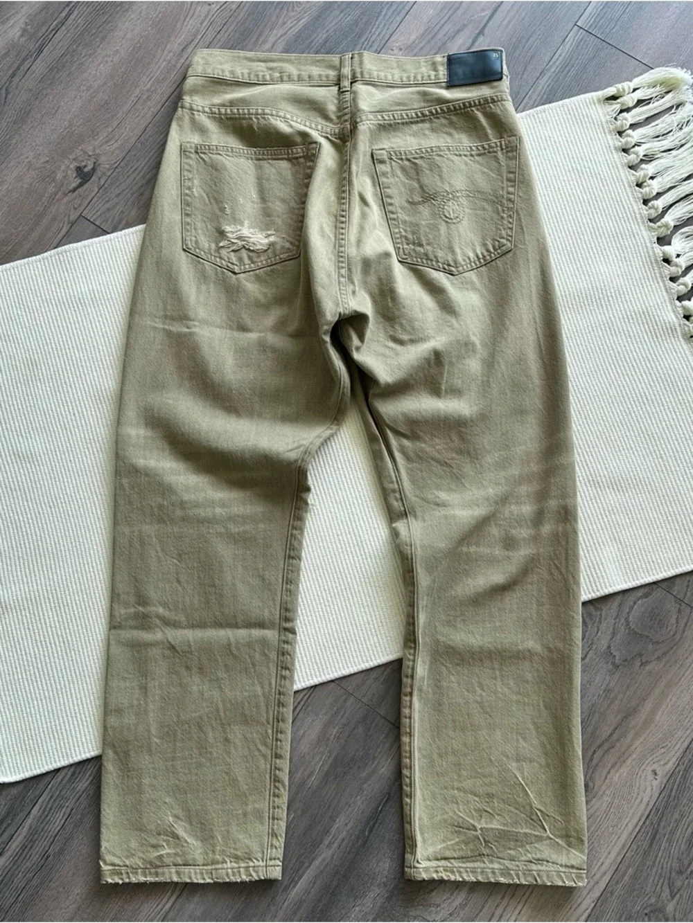 R13 Crossover Distressed Moss Green Jeans - Picture 12 of 14